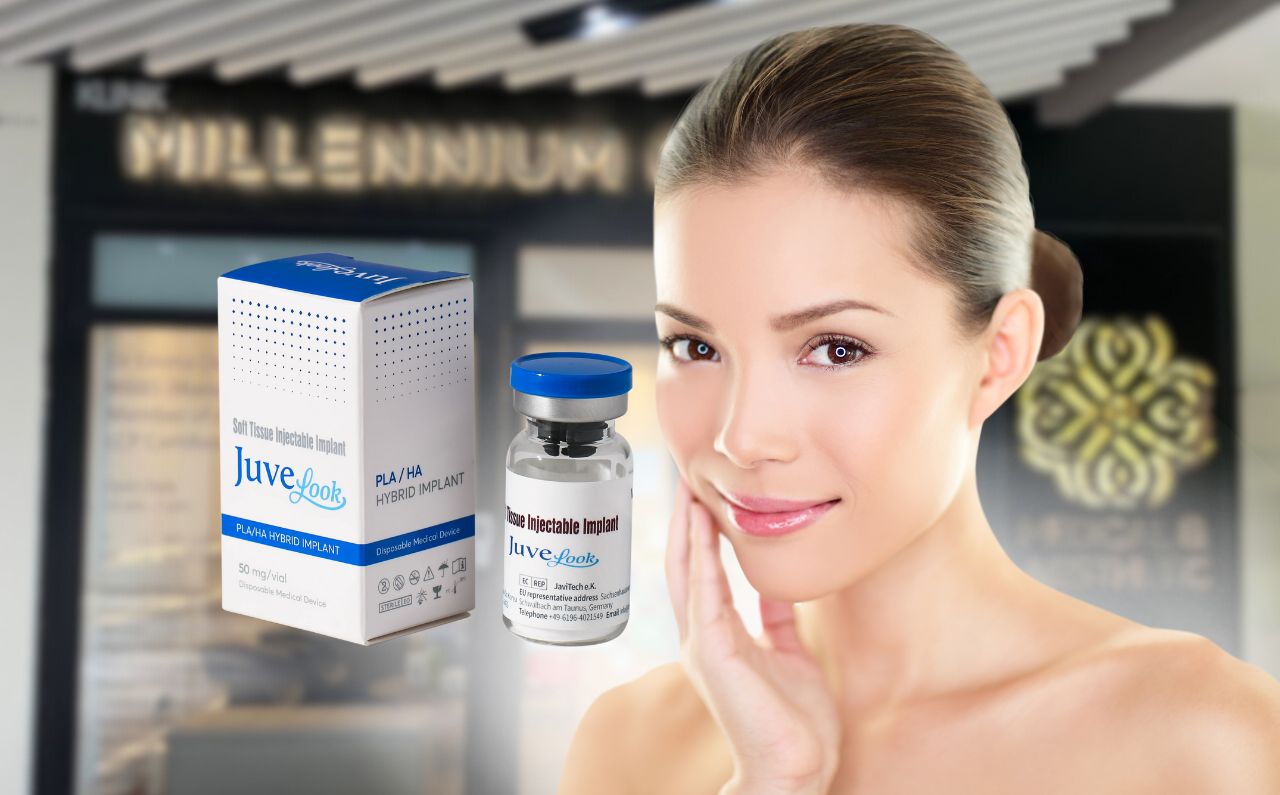 Woman with glowing skin after JuveLook treatment at Millennium Clinic KL.
