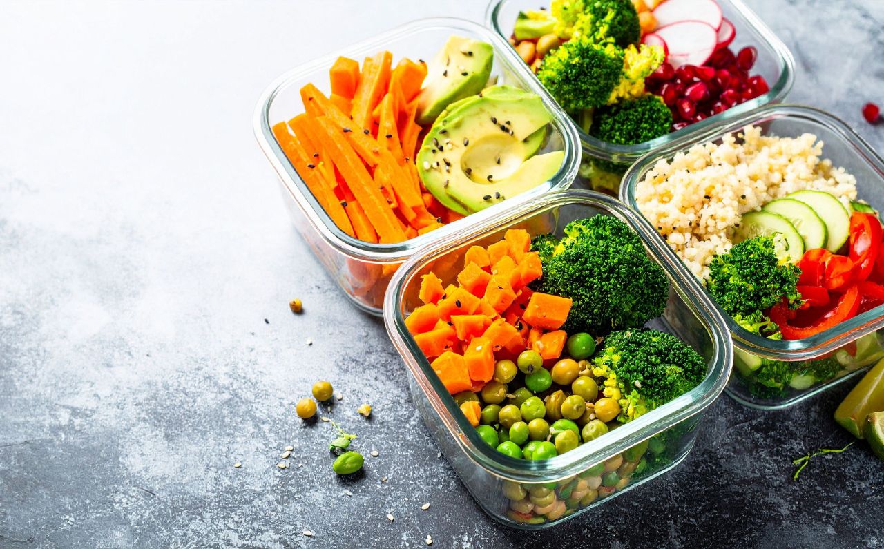 Bowl of fresh fruits and vegetables symbolising healthy lifestyle choices alongside safe use of weight loss treatments like Mounjaro®, Wegovy®, Ozempic®, and Saxenda®.