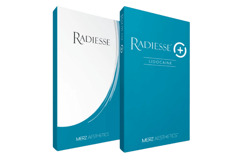 Radiesse img (2) Woman doing a facial exercise with chin tilted upward, promoting skin firmness and complementing HIFU treatment results.