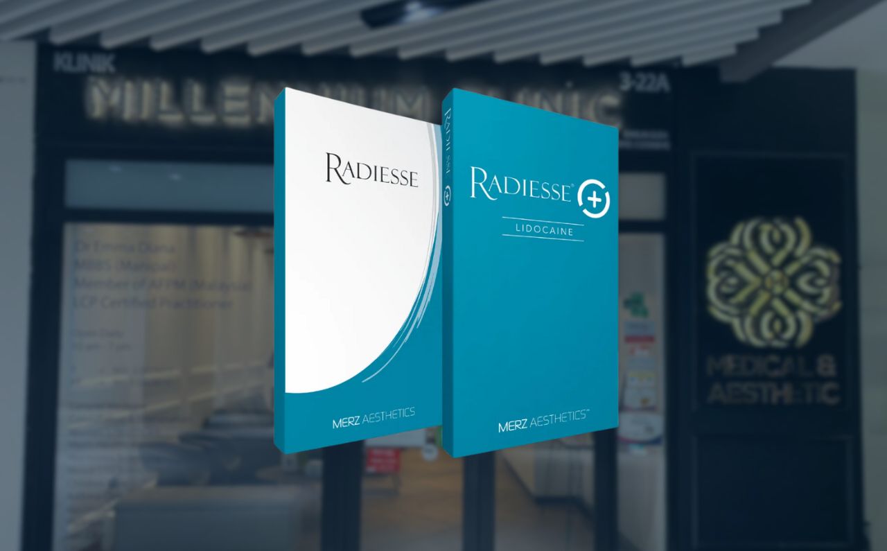 Radiesse dermal filler product used at Millennium Clinic KL, a trusted aesthetic clinic in Kuala Lumpur offering professional anti-ageing and skin rejuvenation treatments.