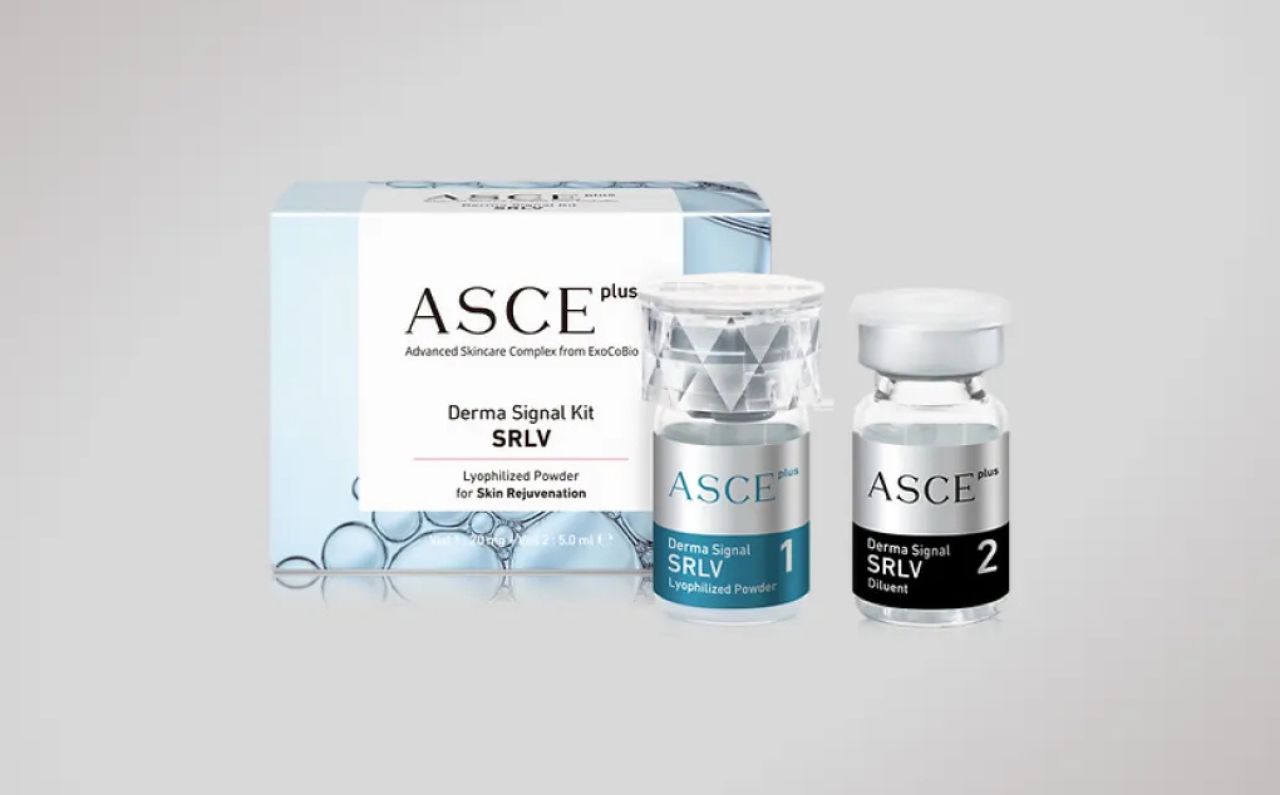 ASCE Exosome product used at Millennium Clinic KL to improve skin texture and reduce the appearance of acne scars through advanced exosome therapy.
