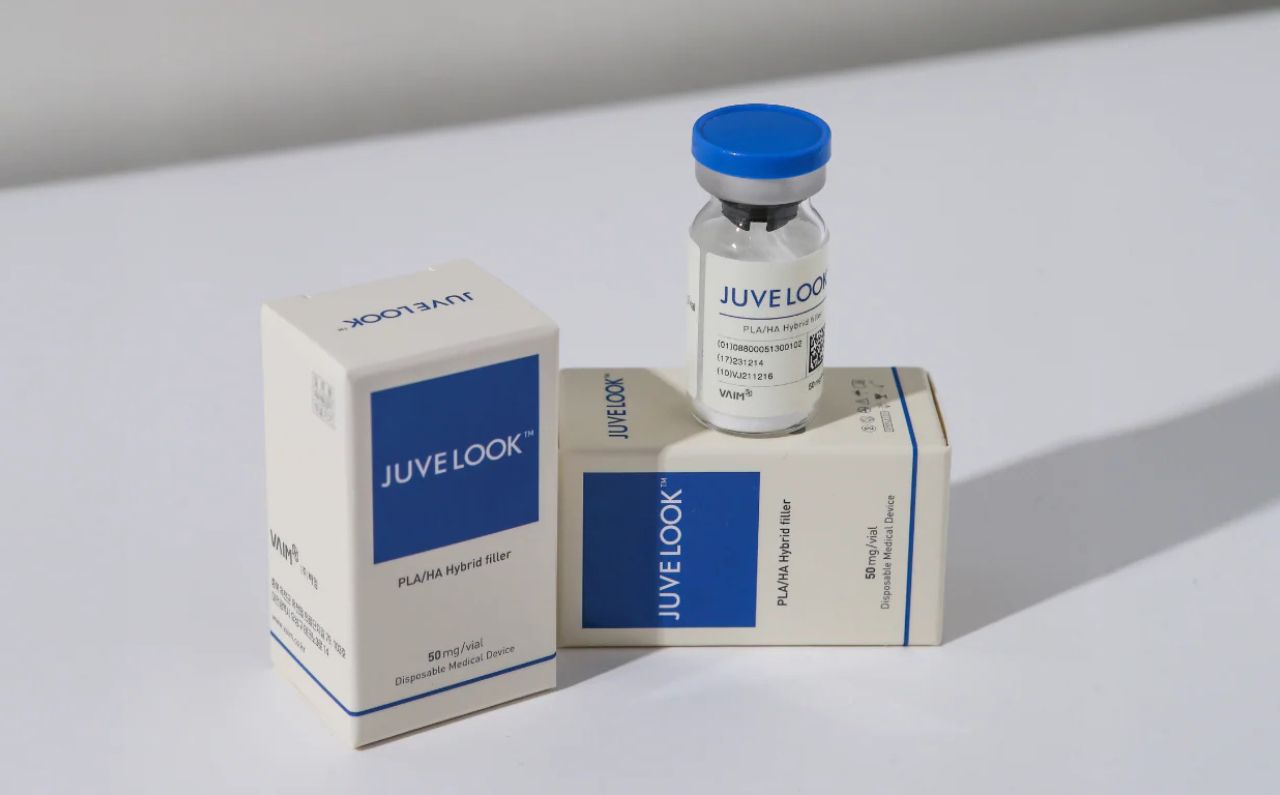 Juvelook vial and packaging, a professional treatment for reducing acne scars and improving skin texture at Millennium Clinic KL.